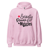 Load image into Gallery viewer, Beauty Brains &amp; Muscles Unisex Hoodie
