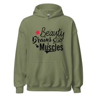 Load image into Gallery viewer, Beauty Brains &amp; Muscles Unisex Hoodie
