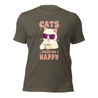 Load image into Gallery viewer, Cats Make Me Happy Unisex t-shirt
