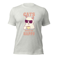 Load image into Gallery viewer, Cats Make Me Happy Unisex t-shirt

