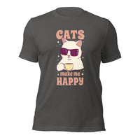 Load image into Gallery viewer, Cats Make Me Happy Unisex t-shirt
