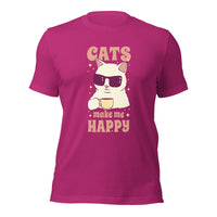 Load image into Gallery viewer, Cats Make Me Happy Unisex t-shirt
