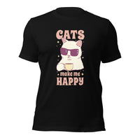 Load image into Gallery viewer, Cats Make Me Happy Unisex t-shirt
