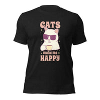 Load image into Gallery viewer, Cats Make Me Happy Unisex t-shirt
