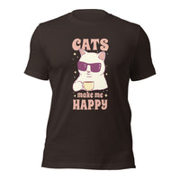 Load image into Gallery viewer, Cats Make Me Happy Unisex t-shirt
