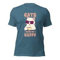 Load image into Gallery viewer, Cats Make Me Happy Unisex t-shirt
