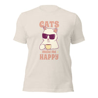 Load image into Gallery viewer, Cats Make Me Happy Unisex t-shirt

