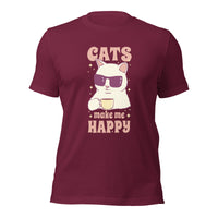 Load image into Gallery viewer, Cats Make Me Happy Unisex t-shirt
