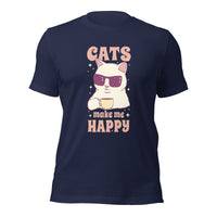Load image into Gallery viewer, Cats Make Me Happy Unisex t-shirt

