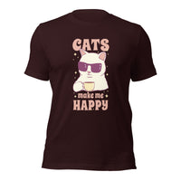 Load image into Gallery viewer, Cats Make Me Happy Unisex t-shirt
