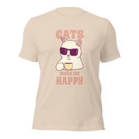 Load image into Gallery viewer, Cats Make Me Happy Unisex t-shirt

