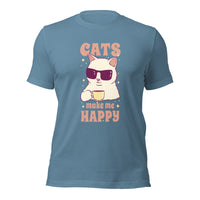 Load image into Gallery viewer, Cats Make Me Happy Unisex t-shirt

