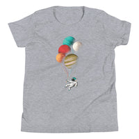 Load image into Gallery viewer, Astronut with Planet Ballons Youth Short Sleeve T-Shirt
