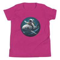 Load image into Gallery viewer, Whale Riding Astronaut Youth Unisex T-Shirt
