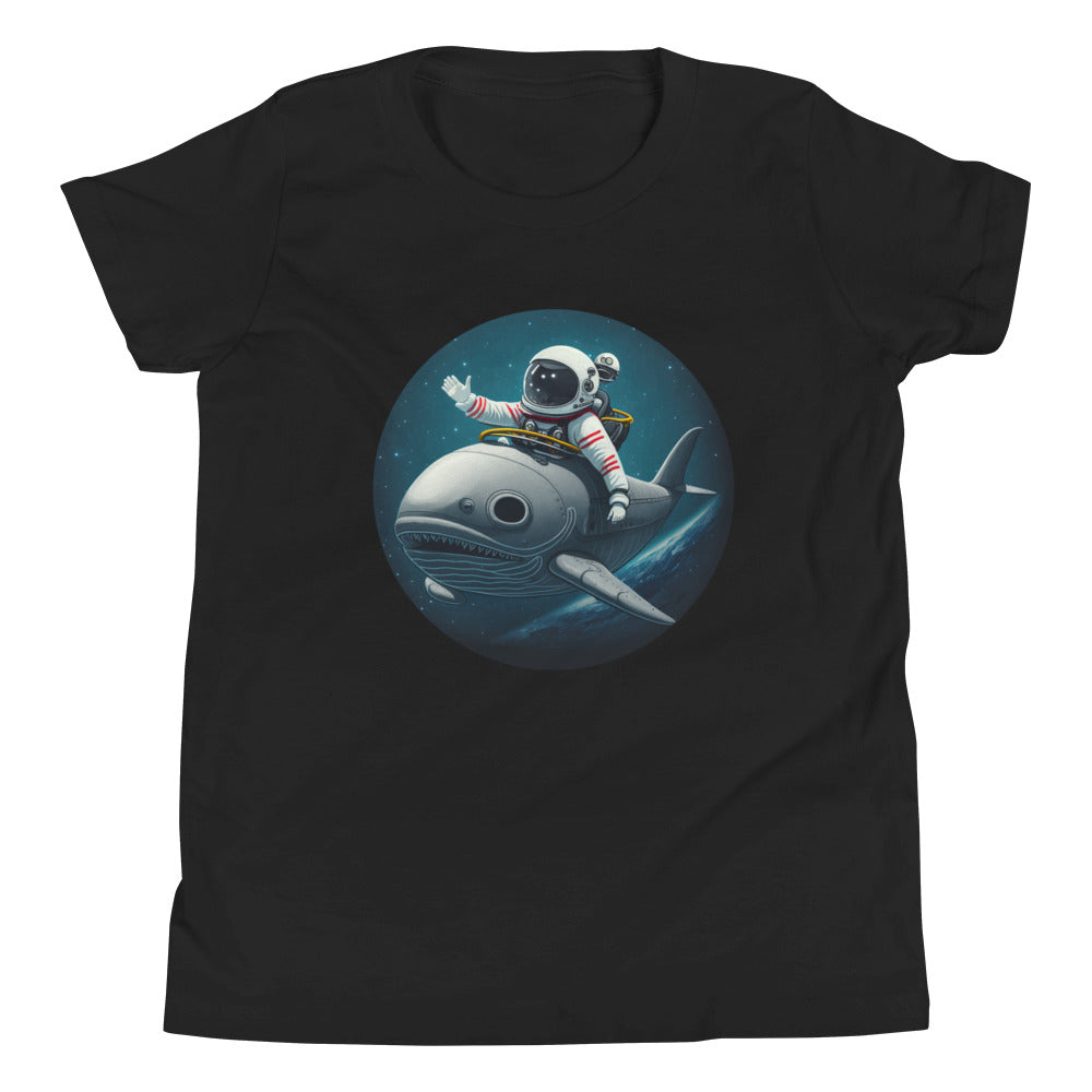 Whale Riding Astronaut Youth Unisex T-Shirt