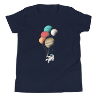 Load image into Gallery viewer, Astronut with Planet Ballons Youth Short Sleeve T-Shirt
