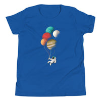 Load image into Gallery viewer, Astronut with Planet Ballons Youth Short Sleeve T-Shirt
