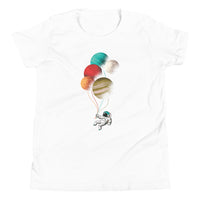Load image into Gallery viewer, Astronut with Planet Ballons Youth Short Sleeve T-Shirt
